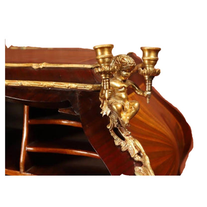 French Louis XV-Style Gilt Bronze Mahogany and Tulipwood Mounted Writing Desk