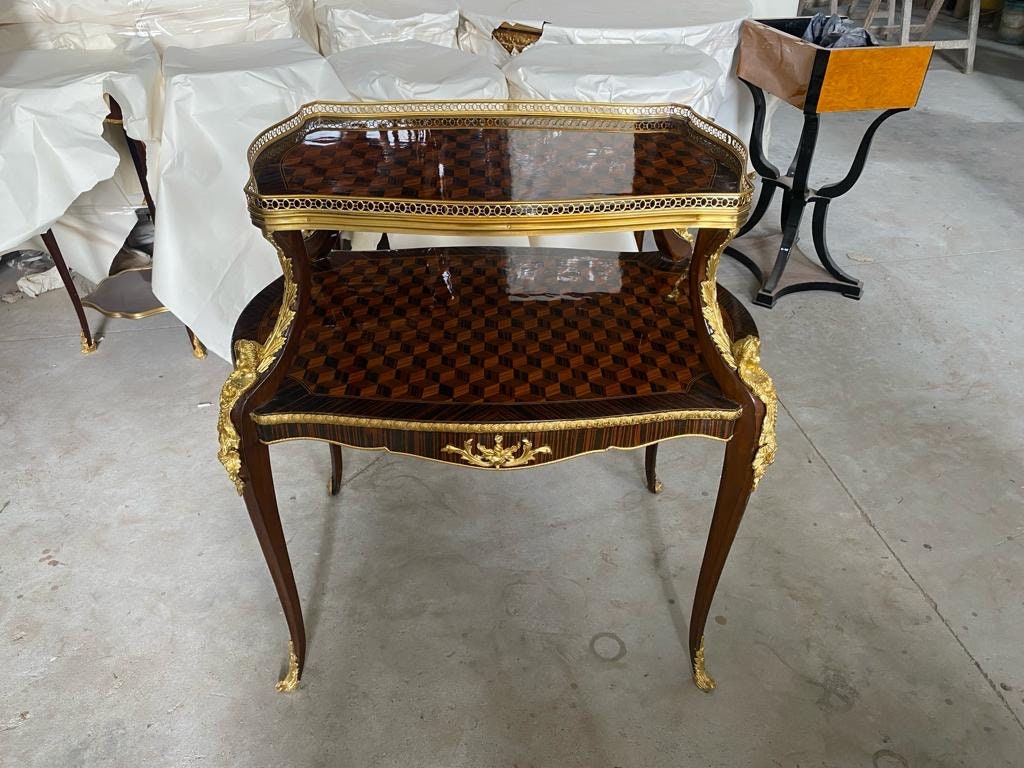 Unique French Side Table or Étagère antique after F. Linke mahogany side tableOut Of Stock -Custom order Avai-Out Of Stock -Made to order