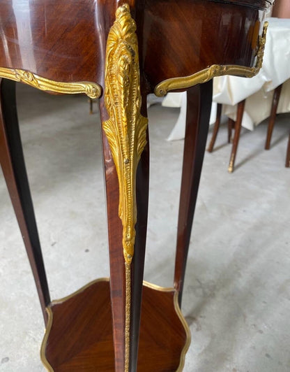 F.linke 20th Century French Salon mahogany Side Table  - Marble top-Out Of Stock (Made-To-Order)