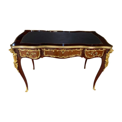Late 19th Century Louis XV Style Gilt Bronze-Mounted Kingwood Bureau Plat Desk