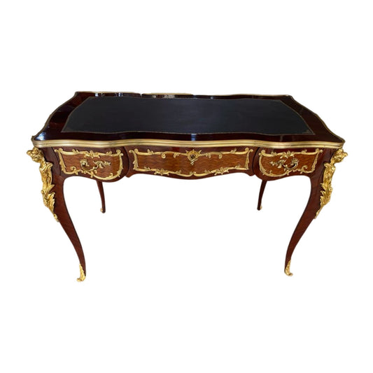 Late 19th Century Louis XV Style Gilt Bronze-Mounted Kingwood Bureau Plat Desk