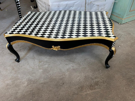 Unique French Louis XV style coffee checkered table-Out Of Stock -Made to order
