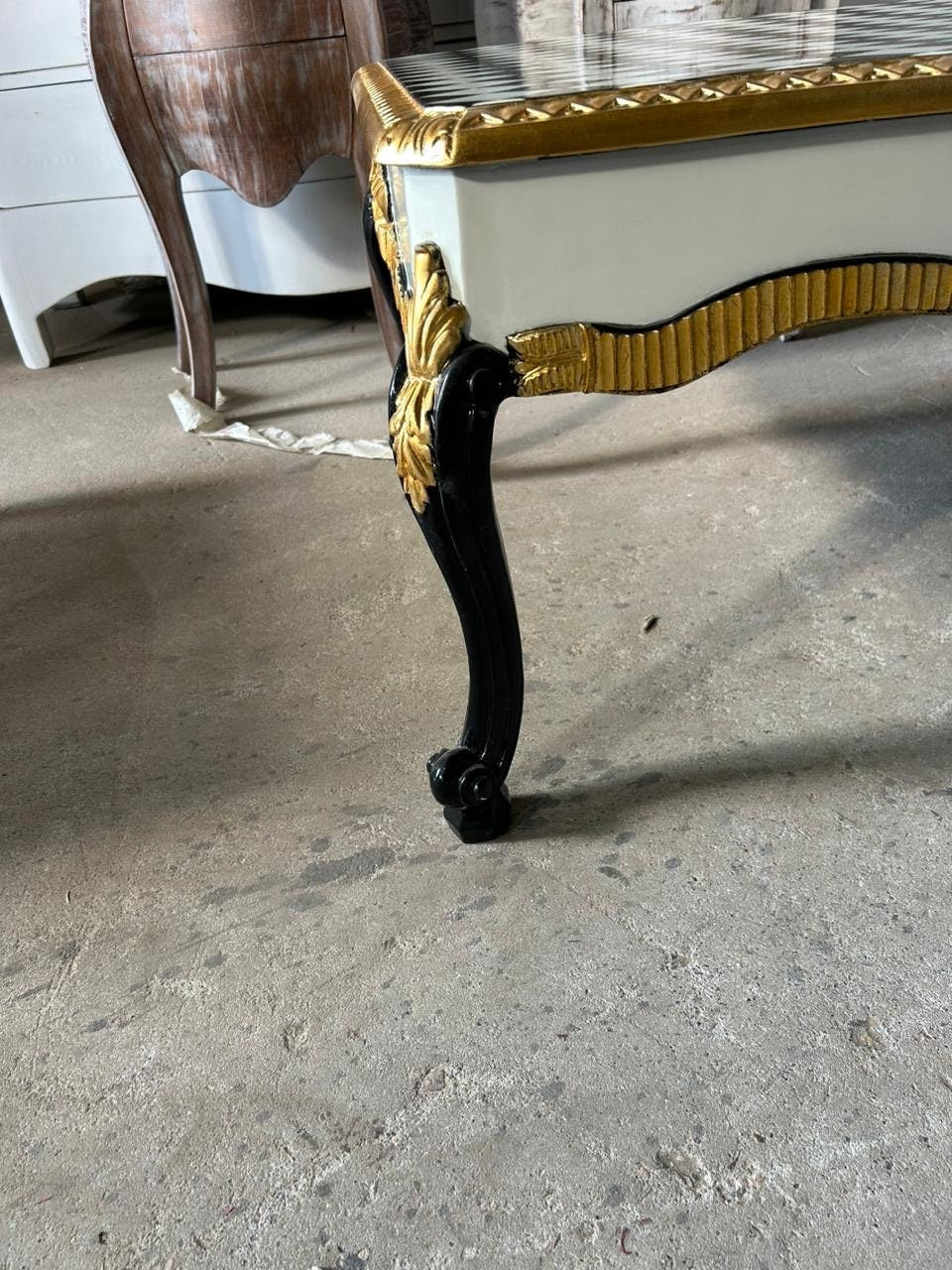 Unique Louis XV style coffee checkered table-Out Of Stock -Made to order