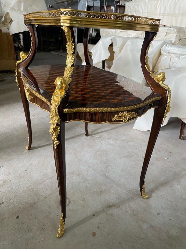 Unique French Side Table or Étagère antique after F. Linke mahogany side tableOut Of Stock -Custom order Avai-Out Of Stock -Made to order