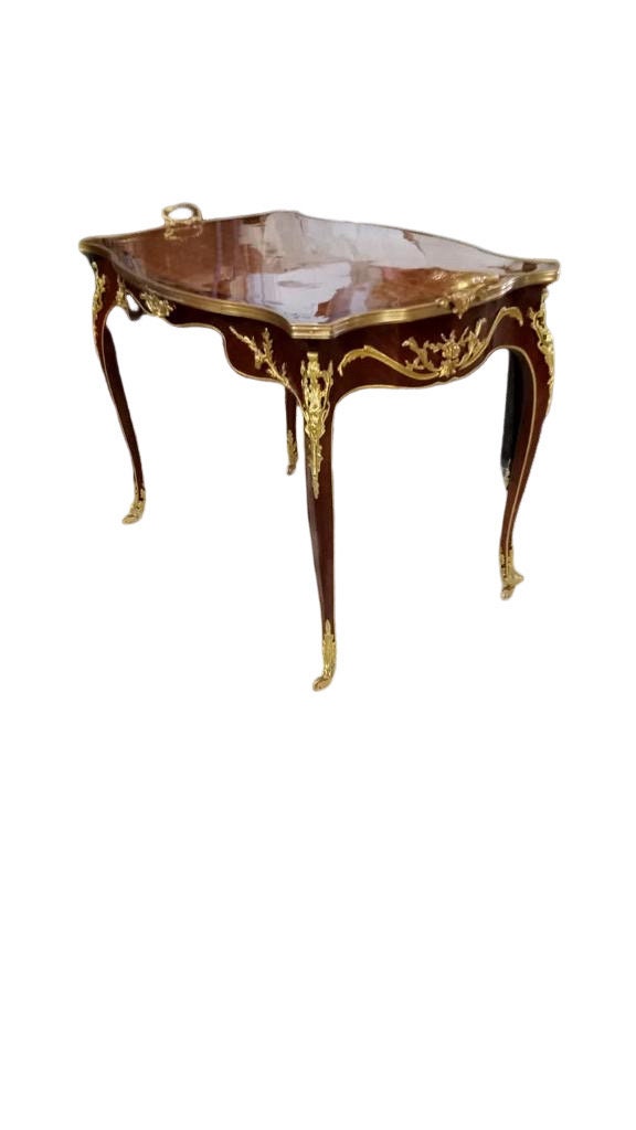 19th Century Louis Quinze French Serving roller wheel Table by Francois Linke