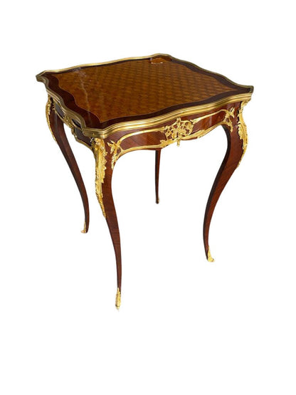 Stunning high end mahogany louis XV side table style -Out Of Stock -Made to order