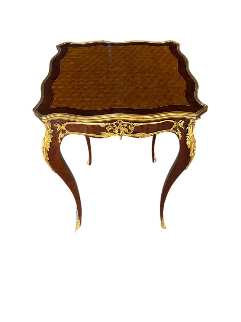 Stunning high end mahogany louis XV side table style -Out Of Stock -Made to order