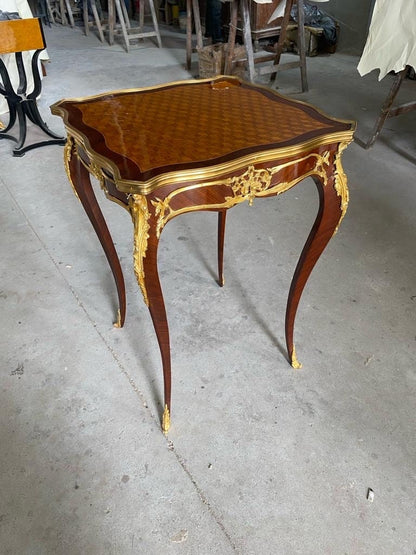 Stunning high end mahogany louis XV side table style -Out Of Stock -Made to order
