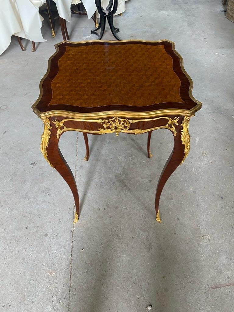 Stunning high end mahogany louis XV side table style -Out Of Stock -Made to order