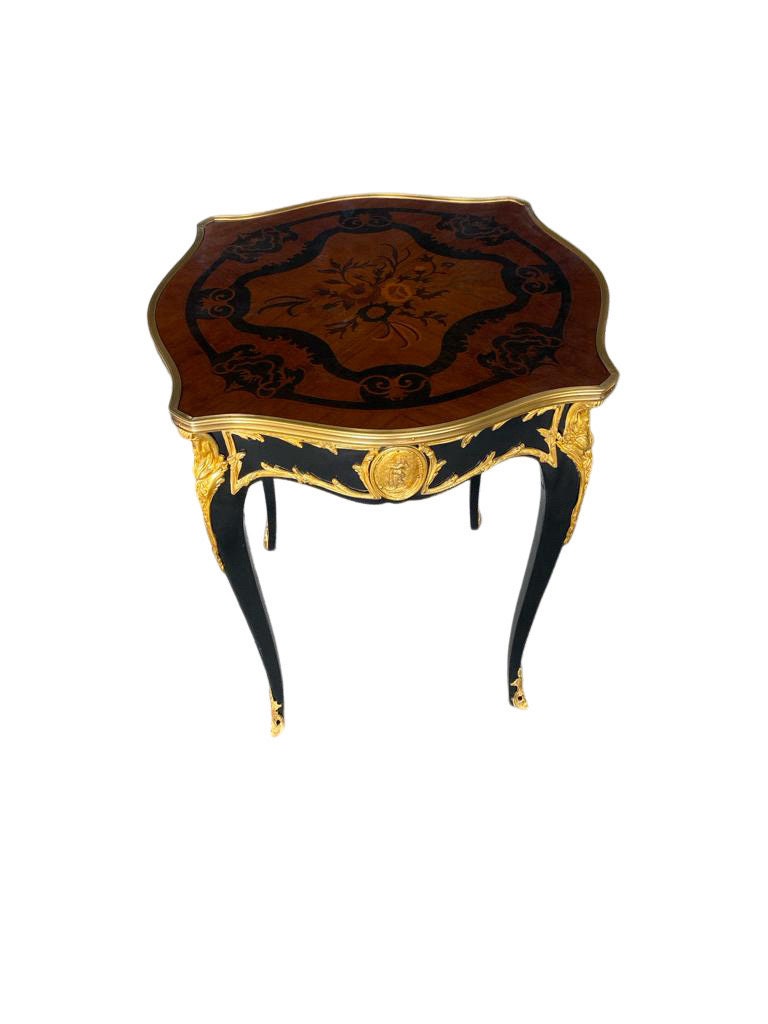 Louis XV Style Side Table – Gilt Bronze Accent, Custom Made