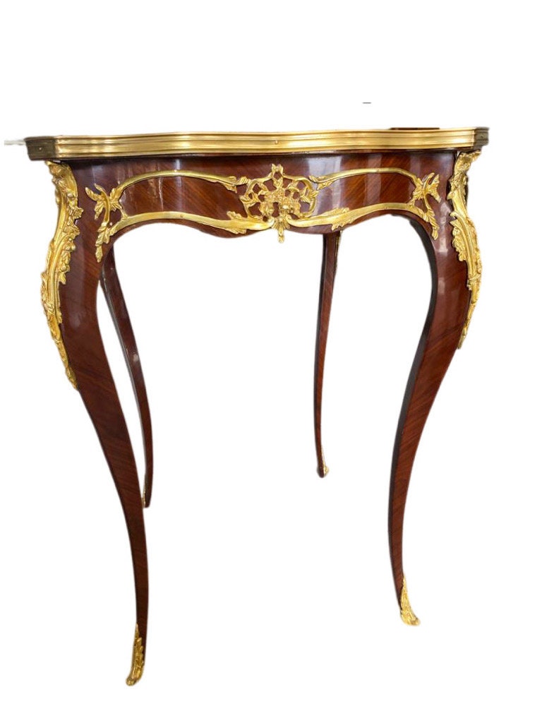 Stunning high end mahogany louis XV side table style -Out Of Stock -Made to order