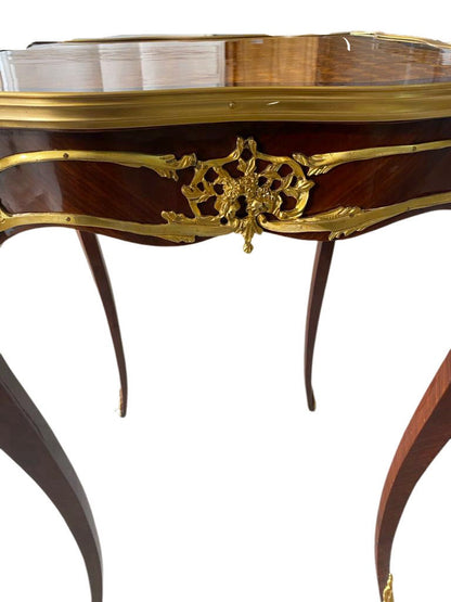 Stunning high end mahogany louis XV side table style -Out Of Stock -Made to order