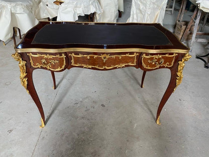 Late 19th Century Louis XV Style Gilt Bronze-Mounted Kingwood Bureau Plat Desk