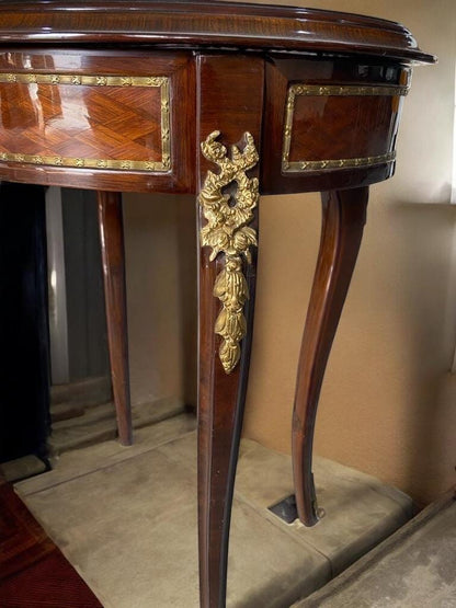 Louis XV Style Mahogany jewelry Showcase French Rococo Accent Tab