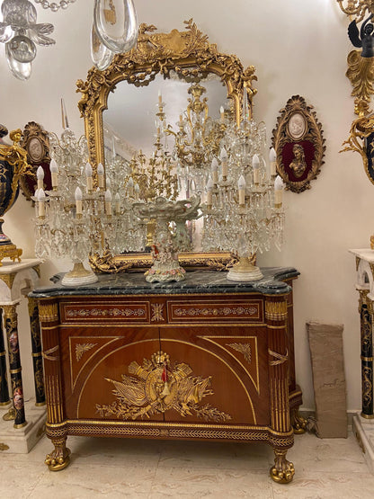 French Empire Style Ormolu-Mounted Commode with Marble Top – Neoclassical Luxury Chest