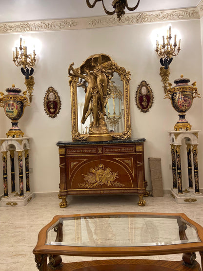 French Empire Style Ormolu-Mounted Commode with Marble Top – Neoclassical Luxury Chest