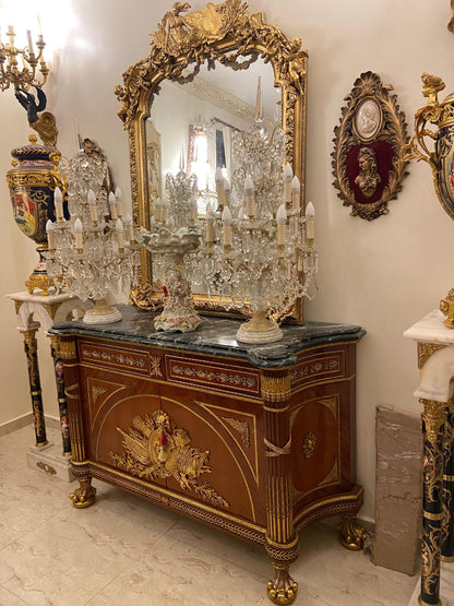 French Empire Style Ormolu-Mounted Commode with Marble Top – Neoclassical Luxury Chest