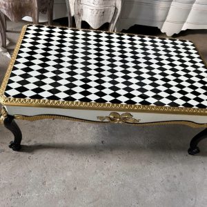 Unique Louis XV style coffee checkered table