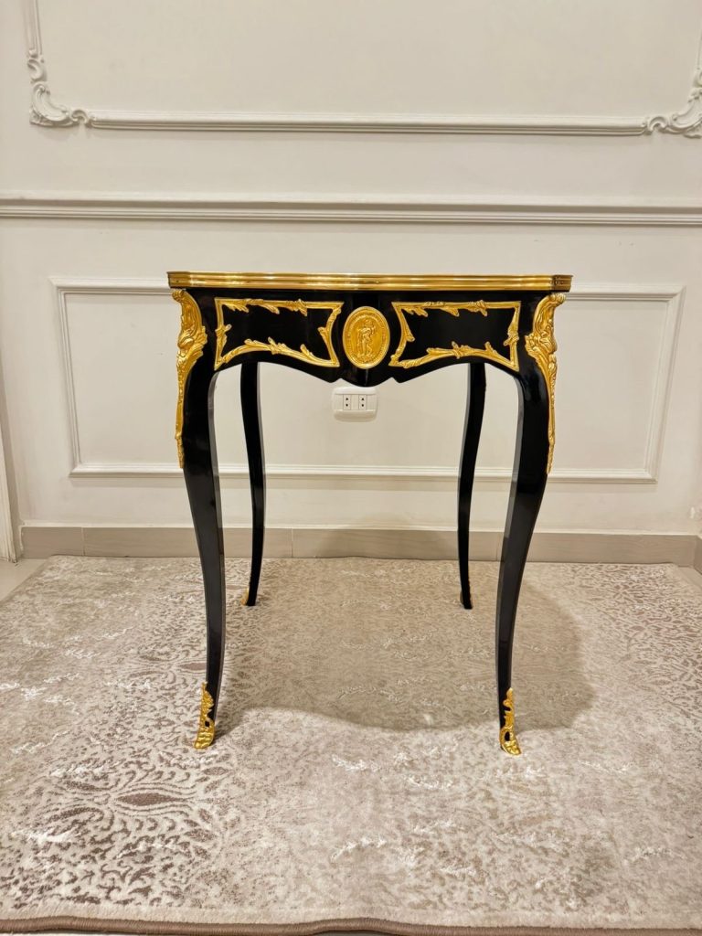 Louis XV Style Side Table – Gilt Bronze Accent