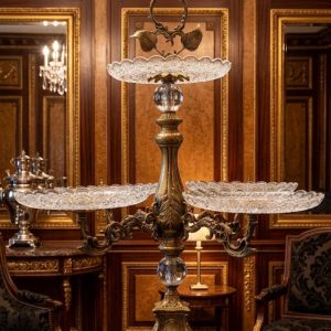 Vintage French Crystal & Gilt Bronze Five-Tier Bonbonniere Stand | Rococo Dessert Server | Crystal Centerpiece