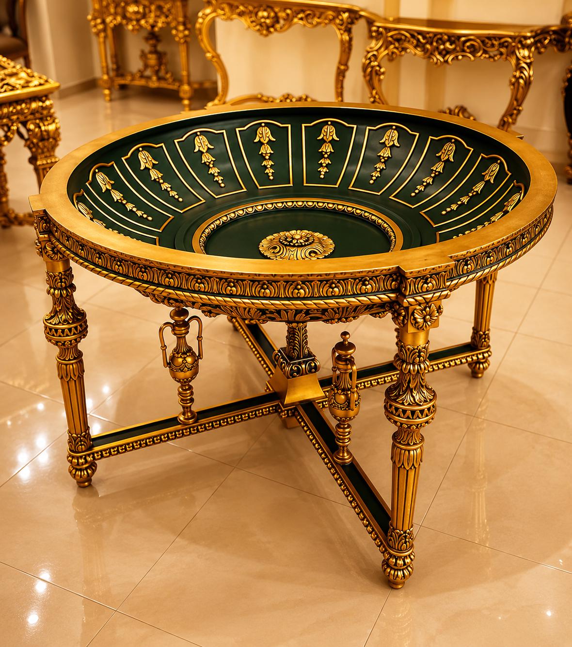 Monumental Louis XVI Style Center Table-Glass on top