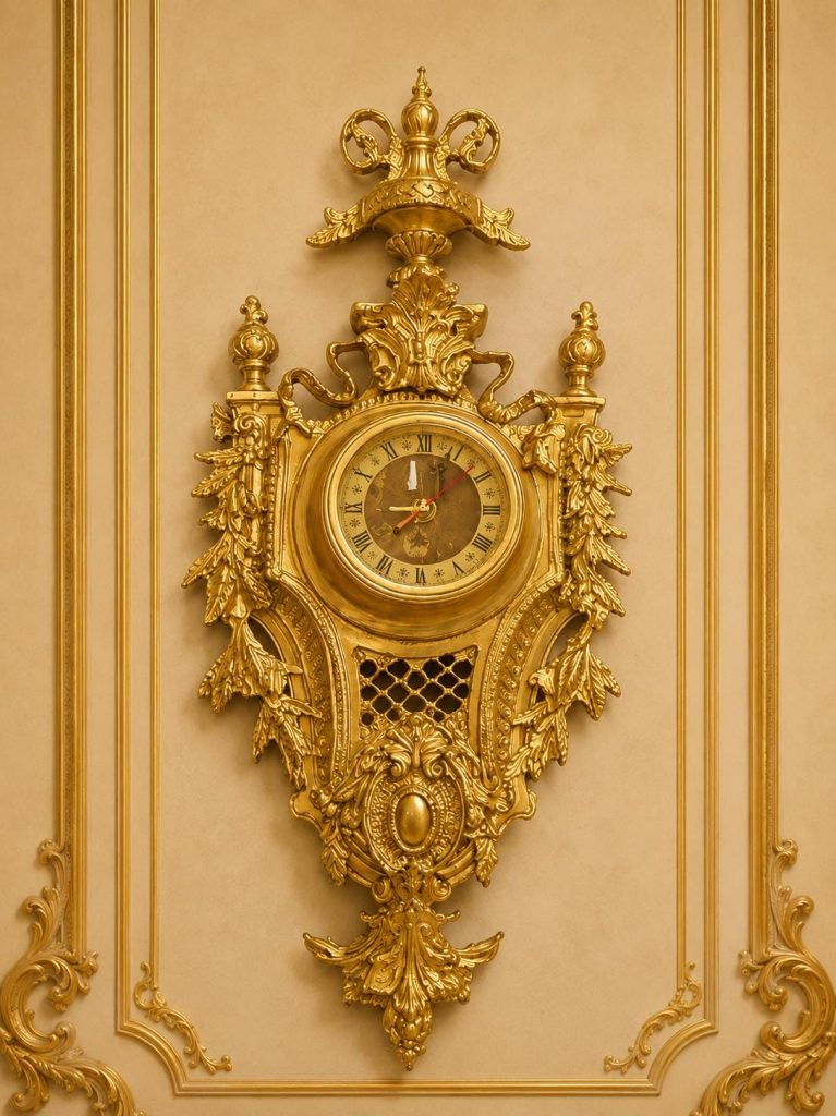 Vintage Baroque Wall Hanging Clock