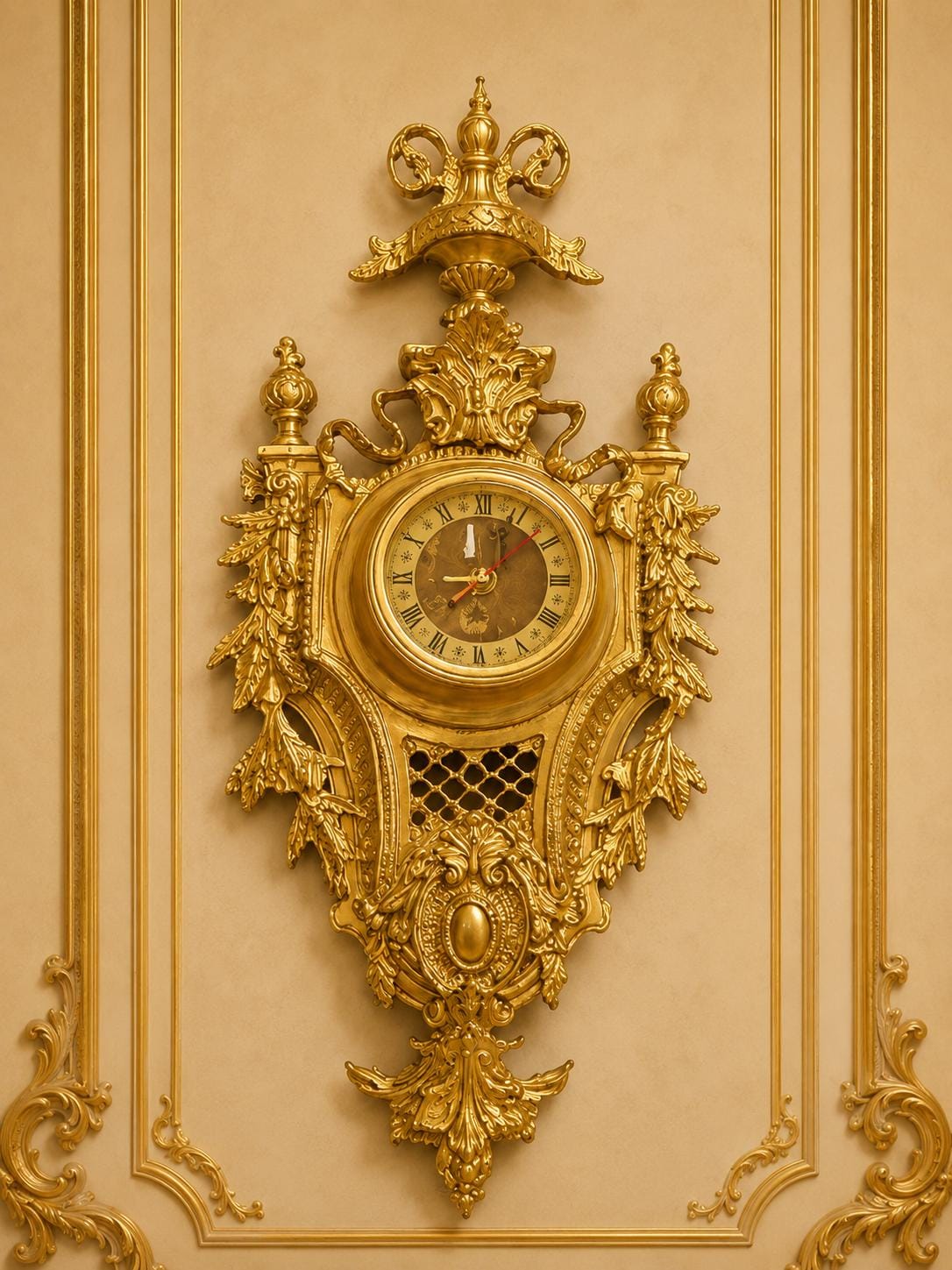 Vintage Baroque Wall Hanging Clock