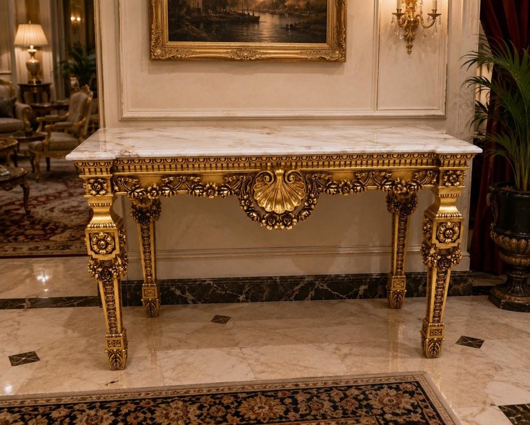 Vintage Louis XVI Entryway Console 57’W