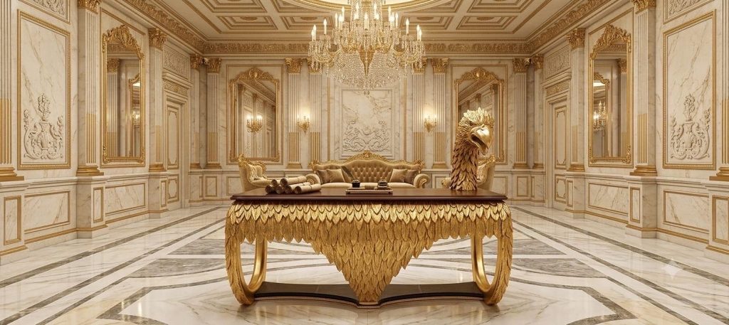 Elegant Gold Eagle Sculpture for Executive Desk Unique Office Decor