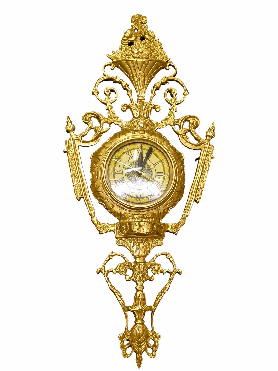 French Rococo Gilt Wall Clock