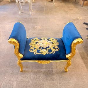 Vintage Mini Velvet Royal blue Stool