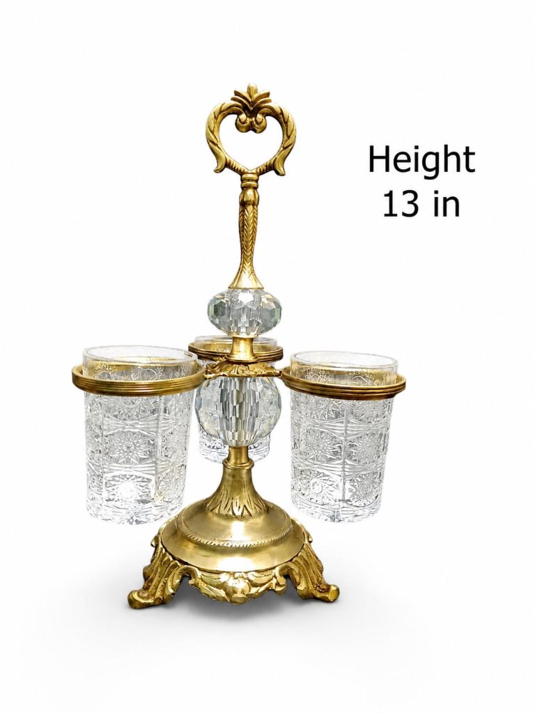 Vintage Gold Gilt 3 Cup Decorative Stand Comes with Cups